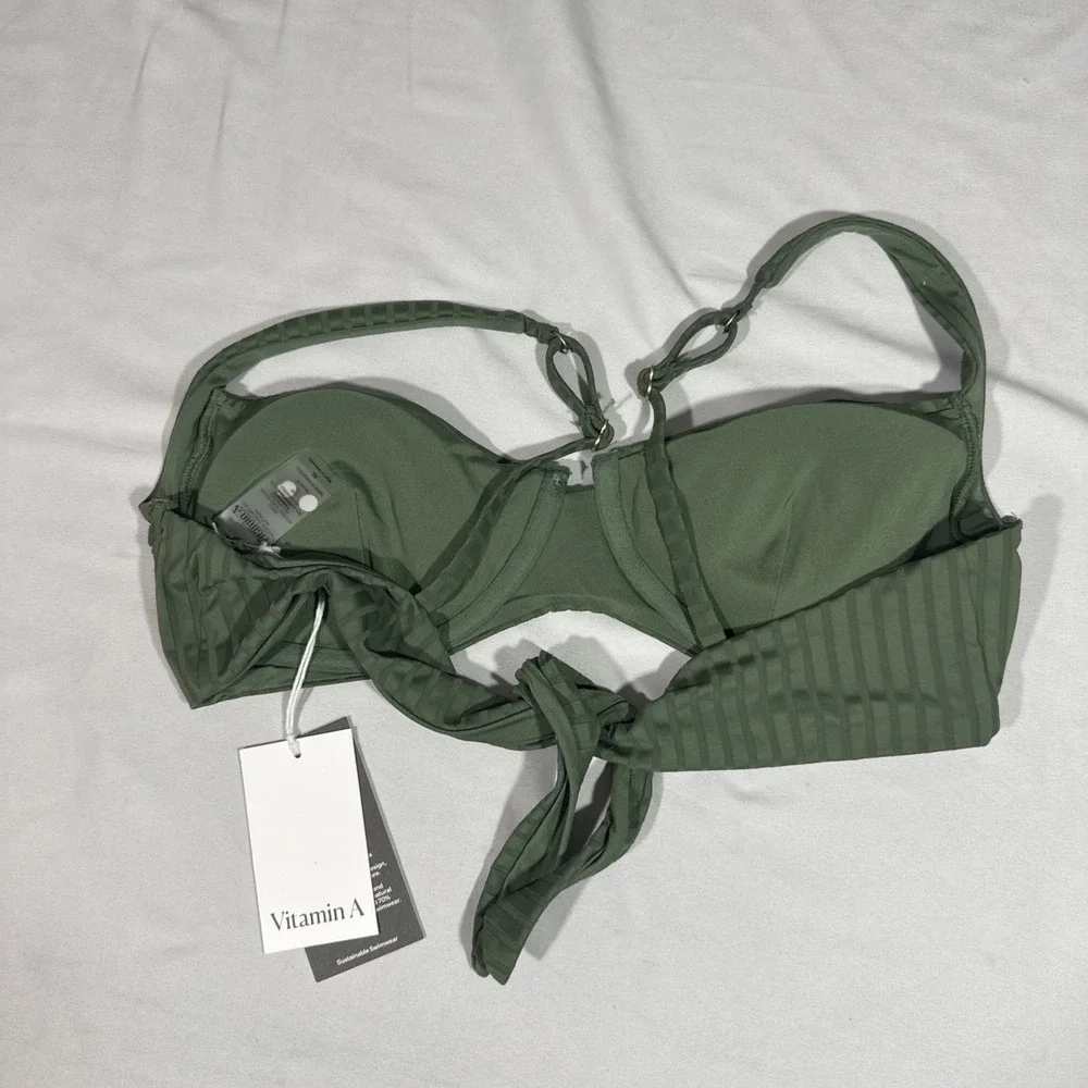 NWD $32 Target x Vitamin A [ XL ] Ribbed Demi Bikini‎ Top Green #U1748